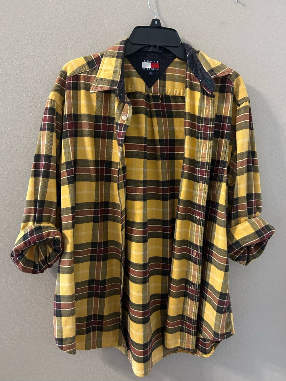 Tommy Hilfiger Men's Yellow Plaid Button-Down Shirt